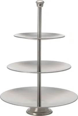 Produktbild von Etagere Edelstahl 3 Ebenen Ø 16 / 20 / 24,5 cm, H 36,5 cm, silber