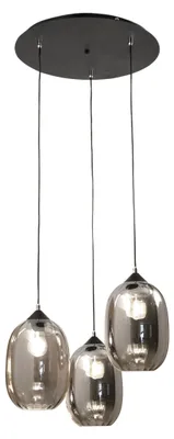 Immagine prodotto di Infinity Lampada a Sospensione in Metallo e Vetro Soffiato Fumé, Ø580mm, Attacco E27, Classe 1, IP20, Design Moderno ed Elegante per Interni