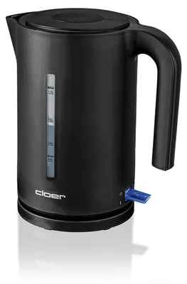 Wasserkocher 1,7 L, 2200 W, schwarz, mit Wasserstandsanzeige