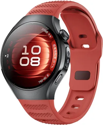 Obrázek produktu pro Pro Huawei Watch 5 42mm Dot Pattern Design Buckle Silicone Replacement Arm Band Red
