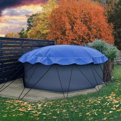 Produktbild von Aufblasbare Pool Abdeckplane für Pool rund 4,20 m blau AirCover Luftkissen Abdeckung