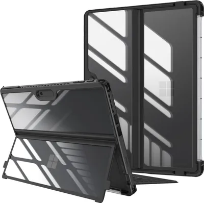 Produktbild von Fintie Hülle für Microsoft Surface Pro 9 / Pro 9 5G 13 Zoll 2022, Stoßfeste Robuste Hartschalen Schutzhülle mit Stifthalter Original Ständer, Type Cover Kompatibel, Schwarz