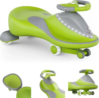 Zdjęcie produktu dla Samochód samojezdny Tulano Focus 55 z przyczepą, zielony, światło LED, muzyka, kierownica 360°, od 3 lat, do 100 kg