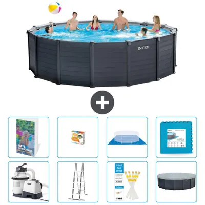 Produktbild von Graphite Panel Pool Rund - 478x124 cm - 9-teilig  S570