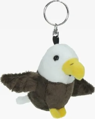 Produktbild von Schlüsselanhänger Plüschtier Adler,  11cm,  Kuscheltiere Stofftiere Schlüsselring Vogel Weißkopfseeadler