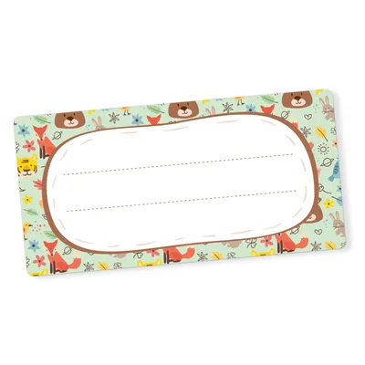 Produktbild von itenga 40x Buchetiketten Waldtiere 9x4,5cm Namensetiketten Heftetiketten Schuletiketten