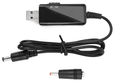 Image de Câble adaptateur USB vers courant continu, câble pour batterie externe et routeur, 5 V, 9 V, 12 V, affichage numérique StepUp, réglable, 5521 m