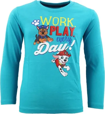 Produktbild von Paw Patrol Chase Marshall Kinder langarm Shirt – Blau / 98