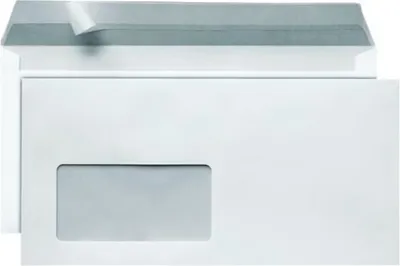 Produktbild von Briefumschläge, DIN lang 80 g/m² mit Fenster, haftklebend - 1000 Stück