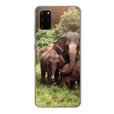 Produktbild von MuchoWow® Handyhülle Schutzhülle Hülle für Samsung Galaxy S20 Plus Elefant - Tiere - Wald - Gras - Grün Silikon Softcase Handy Hülle - Hartschale