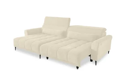 Produktbild von Wohnlandschaft >Wolve< elektr. Sitzverstellung, 2 Kissen, Cord beige - 277x108x179cm (BxHxT)
