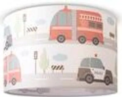 Produktbild von Deckenlampe Kinderzimmer Pendelleuchte Babyzimmer Feuerwehr Straße Polizei E27Leuchtenart / FarbeDeckenleuchte - Weiß