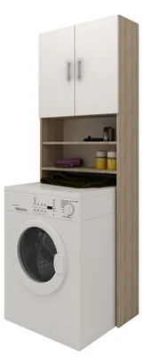 Productafbeelding van haaus Opbergkast voor wasmachine, Sonoma eikenhout/wit, 65 x 27 x 190 cm