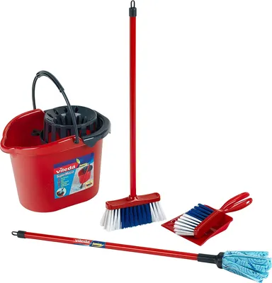 Obrázek produktu pro Theo Klein Vileda cleaning trolley + vakuum cleaner, Červená