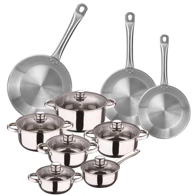 Kochtopfset 12-teilig Edelstahl Ø20/24/28 cm Induktion