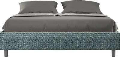 Produktbild von ITYHOME - Gepolstertes Bett mit Bettkasten 160x200 mit Stoffbezug Aragona 8 Blau Azelia
