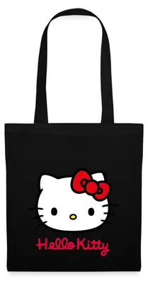 Produktbild von Spreadshirt Hello Kitty Klassisch Mit Schriftzug Stoffbeutel, One size, Schwarz