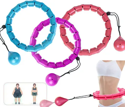 Produktbild von 36 Knoten, Blau Smart Gewichteter Hula-Hoop-Reifen nie fallen, für Erwachsene, Kinder, 2in1 Fitness und Massage, Geeignet für Taille: 50-160cm