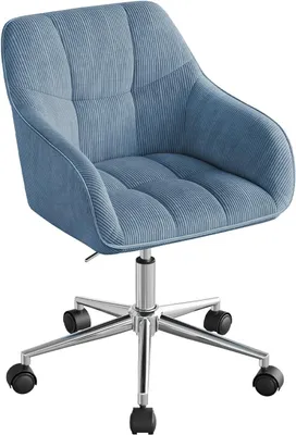 Produktbild von WOLTU Homeoffice Stuhl, Schreibtischstuhl, Drehstuhl, Schminkstuhl, höhenverstellbar : Blau Farbe: Blau