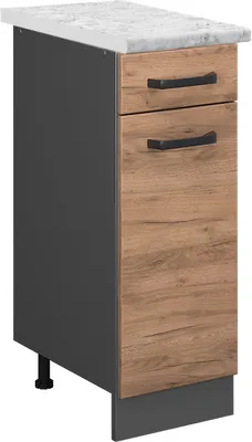 Zdjęcie produktu dla Szafka dolna do kuchni Vicco R-Line Złoty dąb energetyczny 30 cm BR Marmur, Model 46593