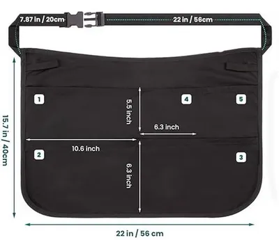 Immagine prodotto di Piccola borsa in tessuto Oxford con diverse tasche, ideale per prodotti di bellezza, per riporre oggetti, per giardinaggio, per il lavoro, come borsa a tracolla o per attrezzi.