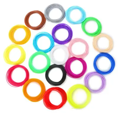Produktbild von 20 Rollen 3D-Stift-Filament PLA, 10,9 yd Länge, verschiedene Farben, glättend, sicher, Nachfüllpackungen zum Austauschen