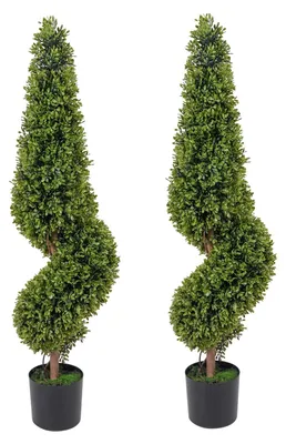Imagen del producto de Árboles topiarios artificiales, con hojas realistas, fáciles de mantener, 90 cm