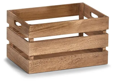 Image de Bac de rangement VINTAGE, en bois, 35x25x20 cm, ZELLER