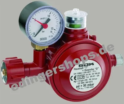 Produktbild von GOK Gasdruckregler / Gasregler für Innen 50mbar 1,5kg/h