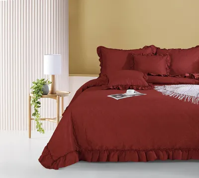 Produktbild von rote Bettdecke gesteppt doppelseitige Bettdecke 140x200CM PLED FALBANKS RUFFY