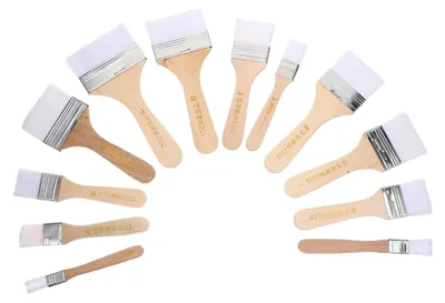 Produktbild von 12 Stück Nylon Malpinselset Flachpinsel Ölpinsel Vielseitig für Öl Acryl und Aquarellmalerei Künstler Zubehör