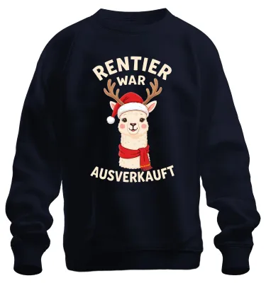 Produktbild von Rentier war t Alpaka Weihnachten lustig Geschenk Sweatshirt Pullover, Navy, M