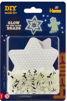 Produktbild von Hama Blister Glow in the dark Midi-Bügelperlen