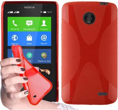 Produktbild von Cadorabo Handyhülle für Nokia X in Rot Hülle Schutzhülle TPU Silikon Backcover Case