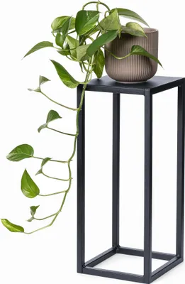 Produktbild von LAMO Manufaktur Blumenständer Anthrazit aus Metall 48cm | Pflanzensäule für Innenräume - Wohnzimmer, Schlafzimmer | Blumenständer modern zur Hochzeit, Sockel für Skulpturen, Pflanzen Metallständer