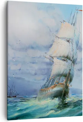 Produktbild von Bild auf Leinwand - Leinwandbild - Einteilig - Meer Segelschiff - 50x70cm - Wand Bild - Wanddeko - Wandbilder - Leinwanddruck - Kunstdruck - Wanddekoration - Leinwand bilder - Wandbild - PA50x70-3782