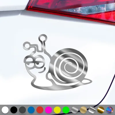 Produktbild von PantherPixel Schnecke Aufkleber Schnell Geschindigkeit Langsam Sticker Auto Geschenkidee Farbe Chrom-Silber