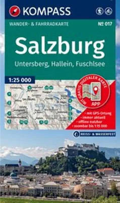 Immagine prodotto di Carta escursionistica KOMPASS 017 Salisburgo, Untersberg, Hallein, Fuschlsee 1:25.000