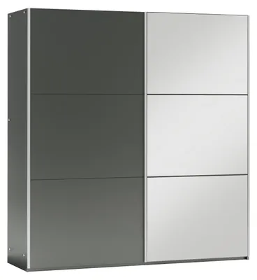 Produktbild von Masseno Schiebetürenschrank IVERN 225/215/65 cm 2-türig mit Spiegel Graphitfarben