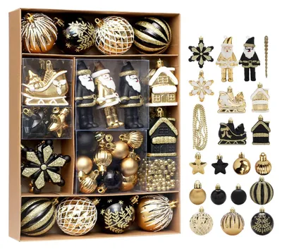 Produktbild von Set von 50 Glänzenden Weihnachtskugeln in Gold