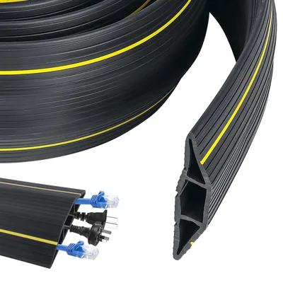 Imagen del producto de Canaleta de PVC de 3 metros – Protector de cables para suelo, ideal para oficinas y talleres