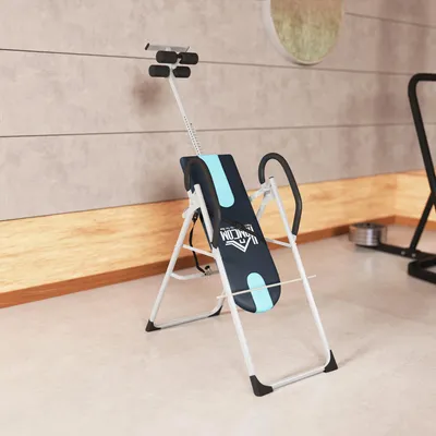 Produktbild von Inversionsbank klappbar, Schwerkrafttrainer, Rückentrainer Stahl | bis 136 kg | 65x142x126 cm | Sicherheitsgurt