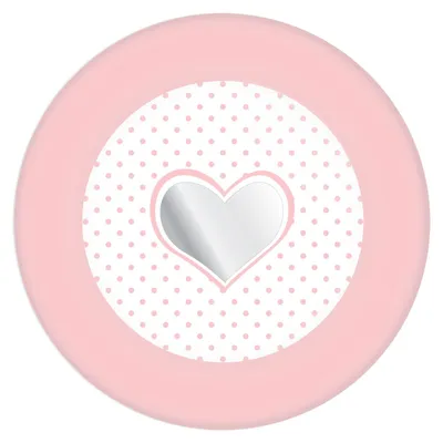 Immagine prodotto di piatto party nascita bambina rosa/bianco 18 cm 8 pezzi