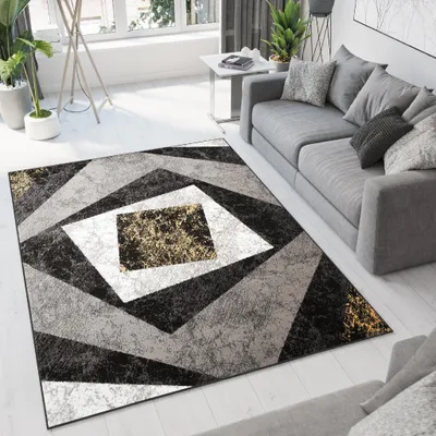 Produktbild von Tapiso Teppich DREAM Modern Creme Grau Schwarz Gelb  300 x 400 cm