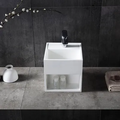 Produktbild von Wandwaschbecken TWG31 aus Mineralguss - 30 x 30 x 30 cm - Weiß matt