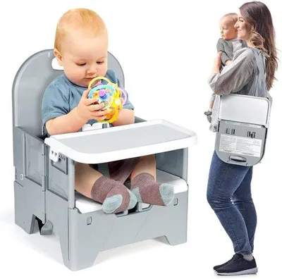 Produktbild von Famanu Hochstuhl mit Essbrett - Faltbar, Tragbar für Babys bis 15 kg