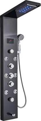 Obrázek produktu pro Sprchový panel, multifunkční režimy, moderní design, černý 8009