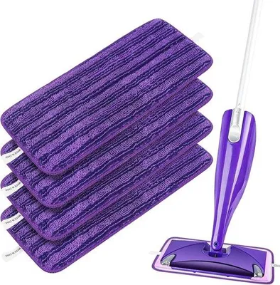 Produktbild von 4 wechselbare Microfasertücher für Swiffer-WetJet-Bürsten - Reinigungslauf - auswischbar - wechselbar - für Holz, Laminate, Fliesen