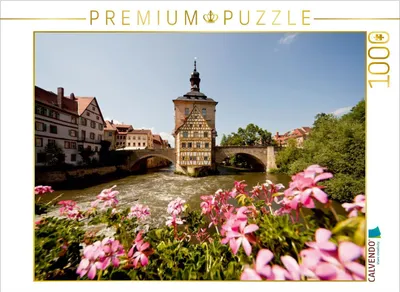 Produktbild von CALVENDO Puzzle Fluss Regnitz und Rathaus in Bamberg | 1000 Teile Lege-Größe 64 × 48 cm Foto-Puzzle für glückliche Stunden