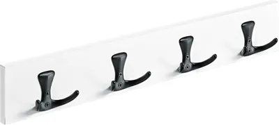 Produktbild von Hettich Holzgarderobe 4 Haken 50,0 x 8,0 x 4,6 cm weiß/schwarz